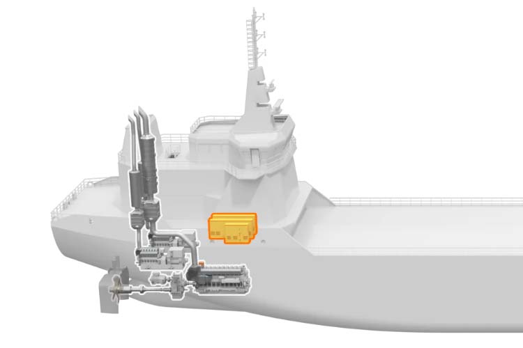 3D drawing of Power conversion on a vessel