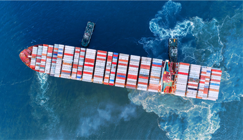 Merchant container vessel