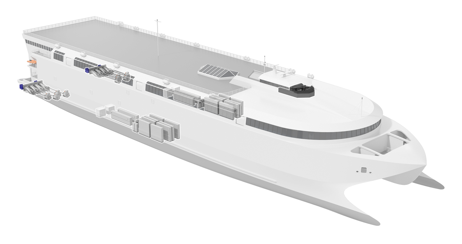 Rendering from ferry Incat Tasmania