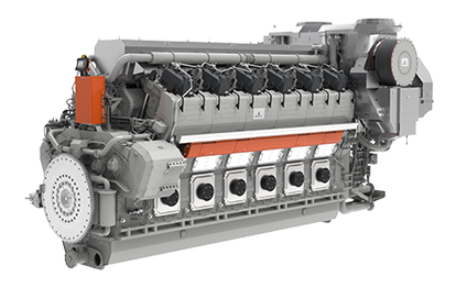 3D rendering Wärtsilä 46TS-DF marine engine