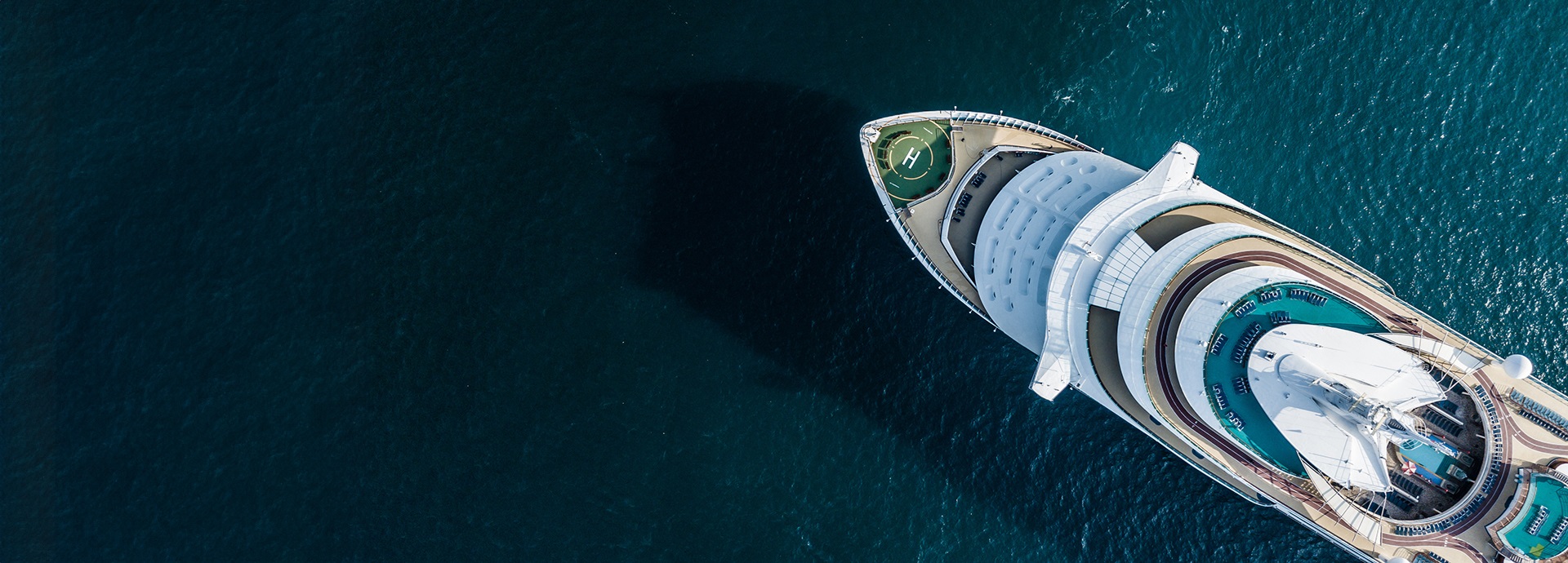 cruise ship from a bird's eye view