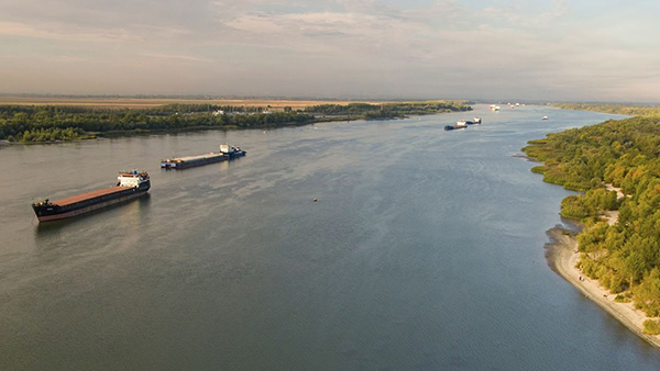 vessels on a river